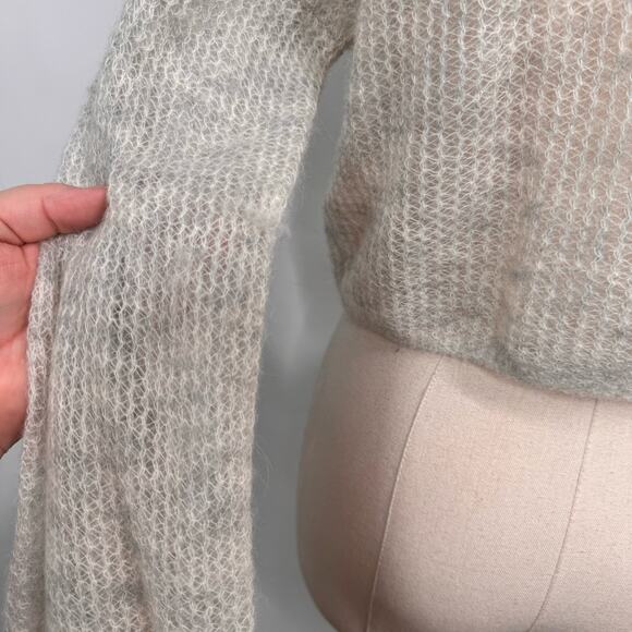 Sleeping on Snow Rosay Sweater Gray Bell Sleeve Crop Alpaca Anthro Boho Size S - Picture 7 of 9